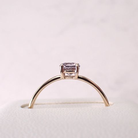 リング空枠：石留め▶ラベンダースピネル（お客様製作例）