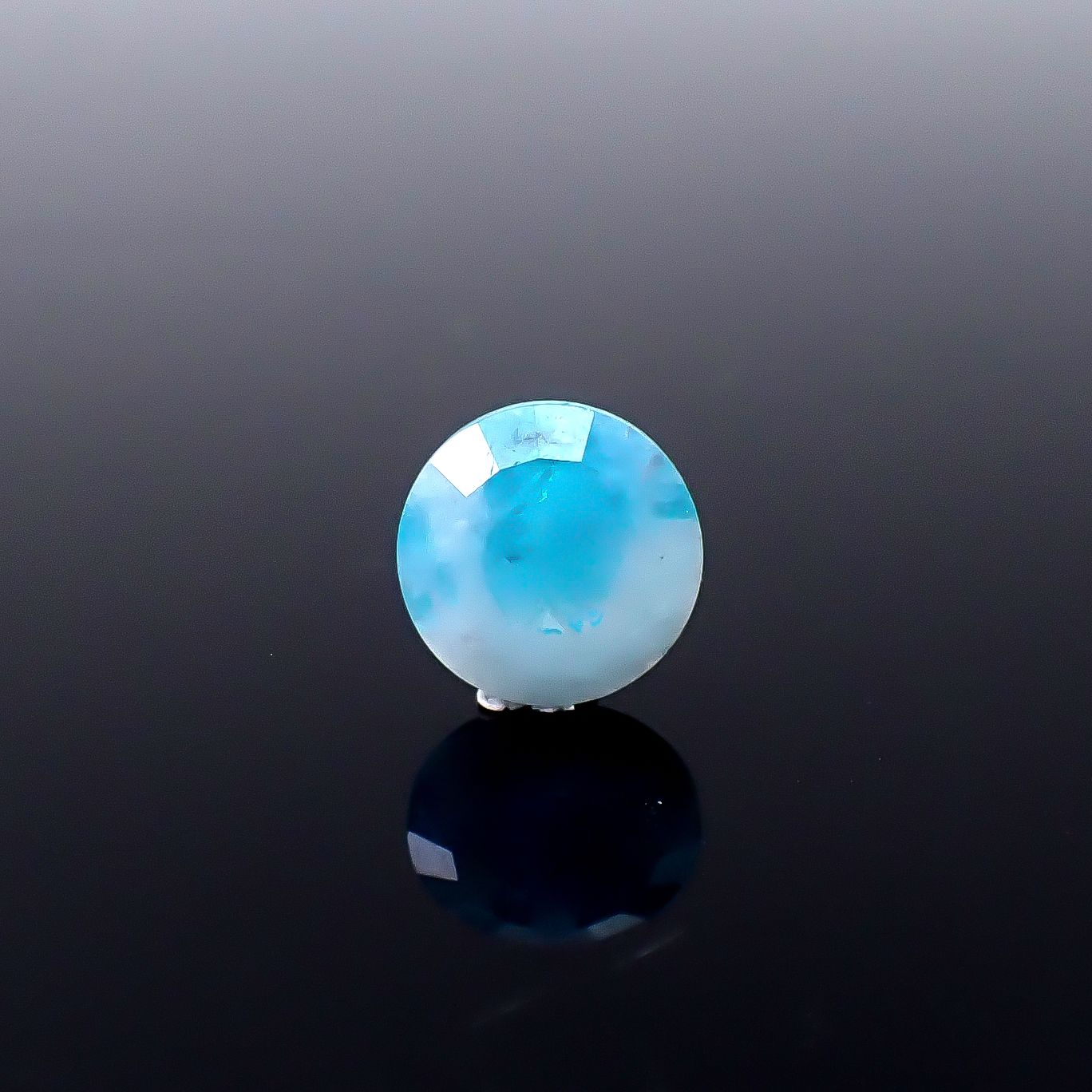 ◇リバーシブル◇パライバトルマリンインクォーツ ブラジル産 1.01ct / 7.1x7.1mm前後 [251231449]