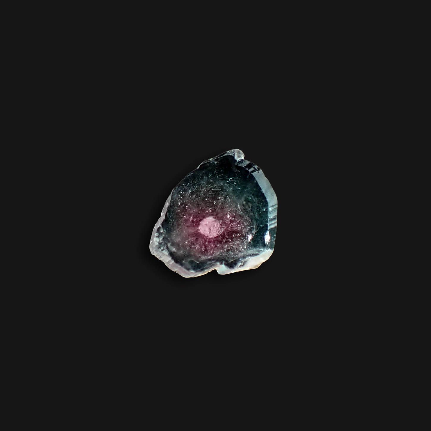ウォーターメロントルマリン 原石スライス アフガニスタン産 1.65ct [250430216]7x6.9mm前後