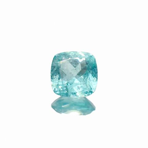 パライバトルマリン(宝石名トルマリン/別名パライバ・トルマリン)ブラジル・キントス鉱山産 ソ付(宝貴協) 0.551ct / 5.2x5.2mm前後 [221018740]