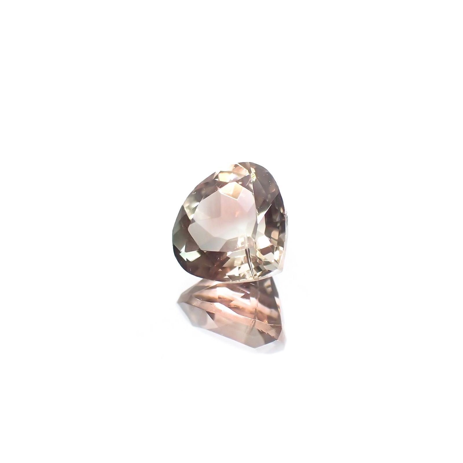 バイカラーオレゴンサンストーン(宝石名バイカラー・ラブラドライト) アメリカ・オレゴン州産 1.099ct ソ付(彩珠)[210711953]6.9×6.8mm前後