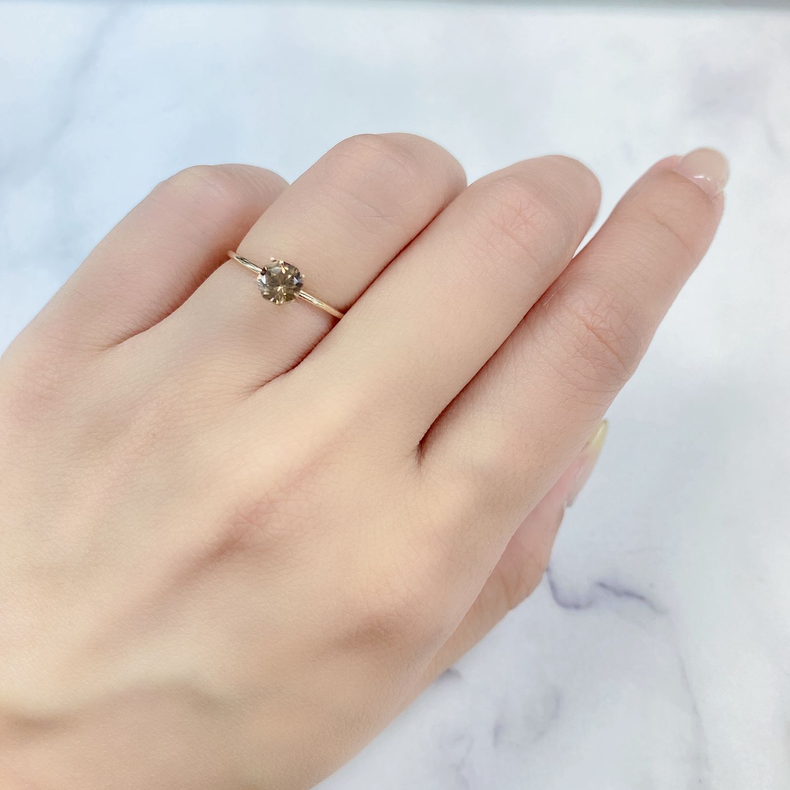 ◇オクタゴンカット◇シナモンカラージルコン(宝石名ジルコン) カンボジア産 0.88ct 識別済[210410482]5.2×5.1mm前後