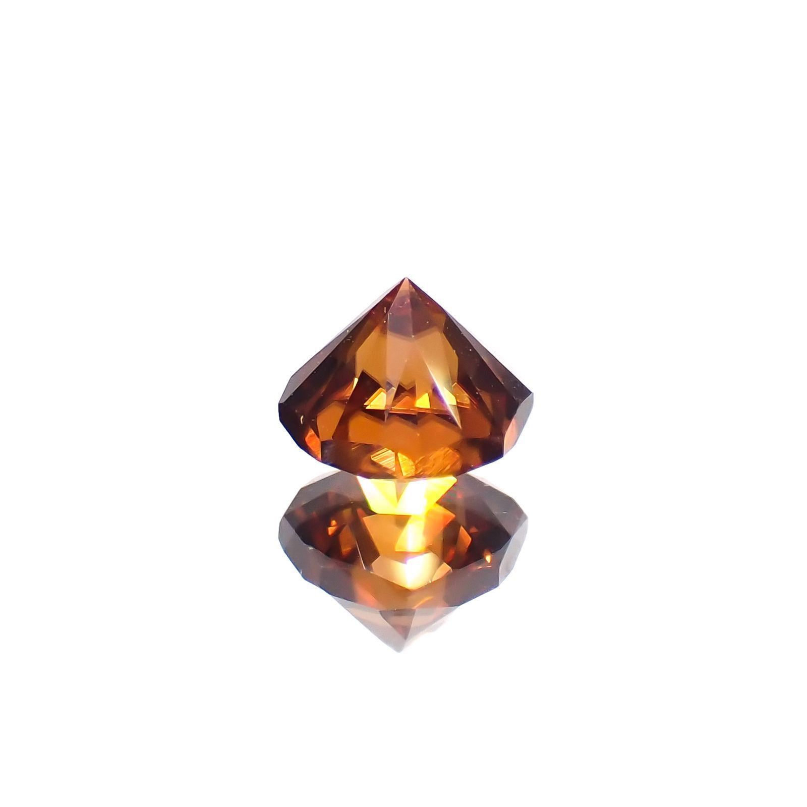 ◇オクタゴンカット◇オレンジジルコン(宝石名ジルコン)スリランカ/カンボジア産 0.99ct 識別済[230220705]5x4.9mm前後