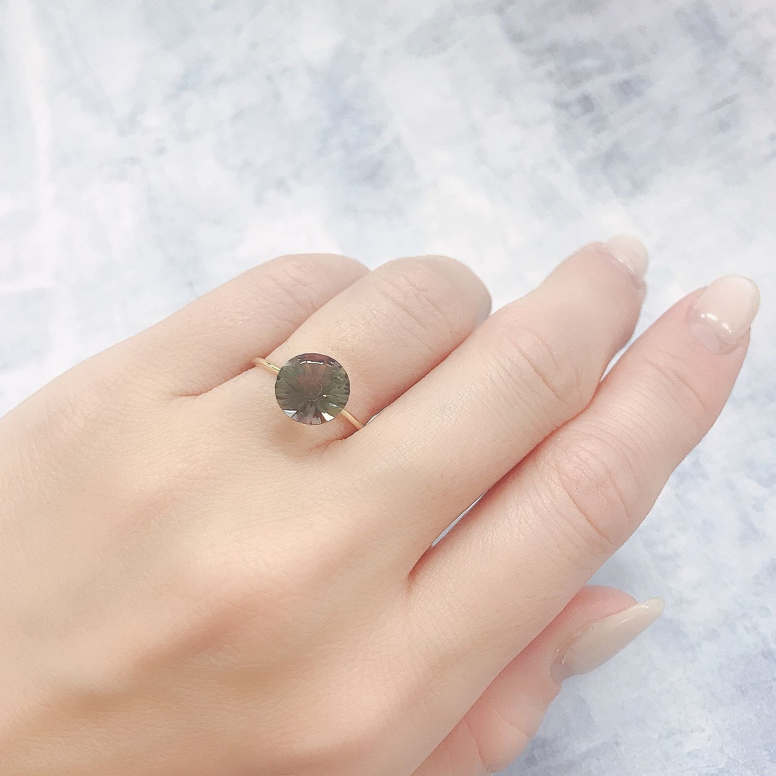◇カスタムカット◇バイカラーオレゴンサンストーン(宝石名ラブラドライト)アメリカ・オレゴン州産 2.09ct 識別済[220616267]9x8.8mm前後