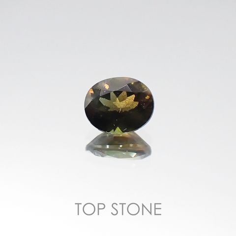 ゴールドシーンサファイア(宝石名シーン・サファイア)ケニア産 0.56ct 識別済[220717173]5.3x4.4mm前後