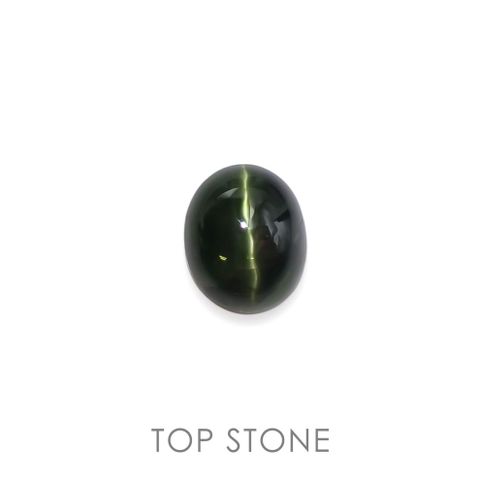 ダイオプサイドキャッツアイ(宝石名ダイオプサイト・キャッツアイ)ロシア産 5.111ct ソ付(CGL)[230120303]10x8.1mm前後
