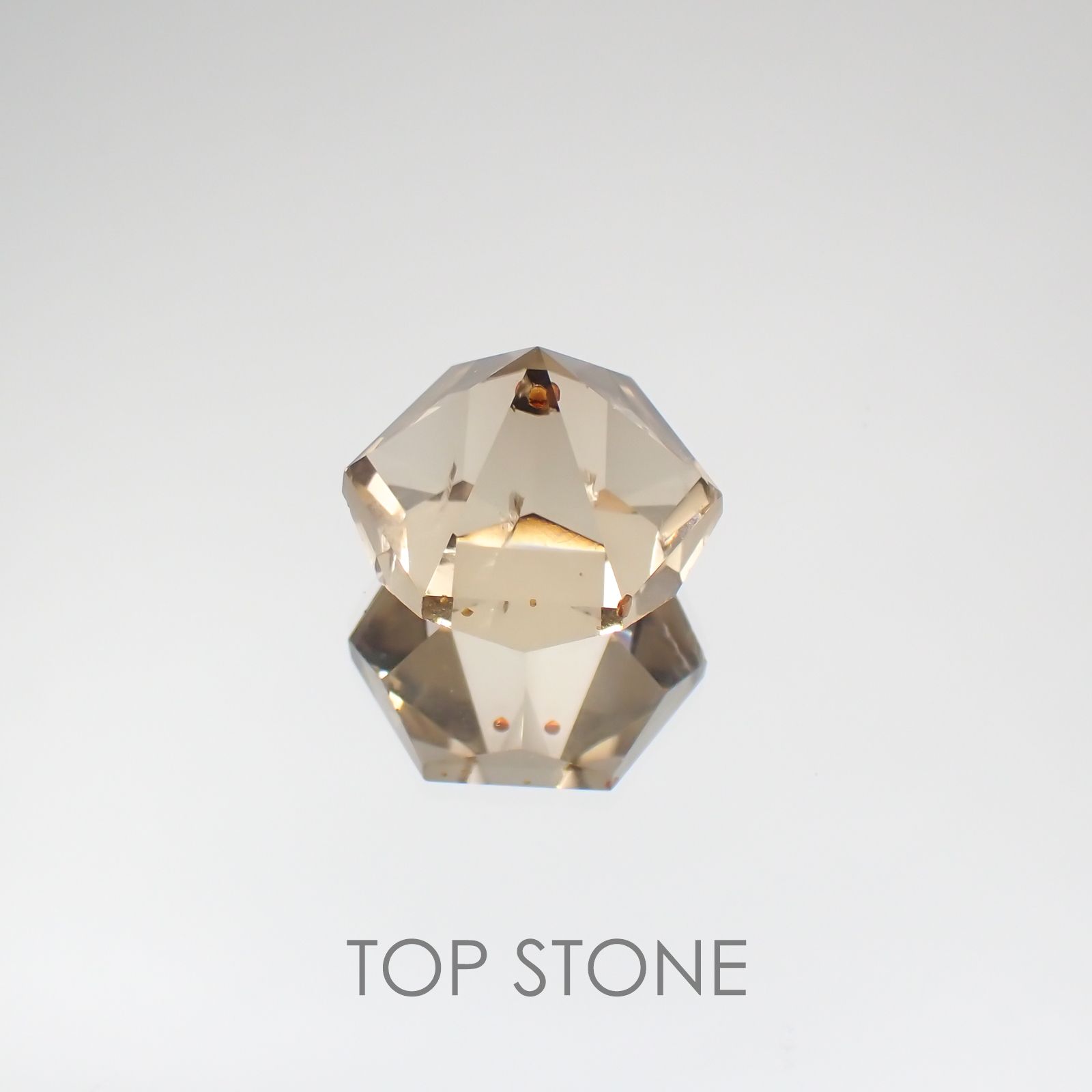 ◇ヘキサゴンカット◇ガーネットインスモーキークォーツ ブラジル産 ルース 13.75ct[210410529]13.8×13.7mm前後