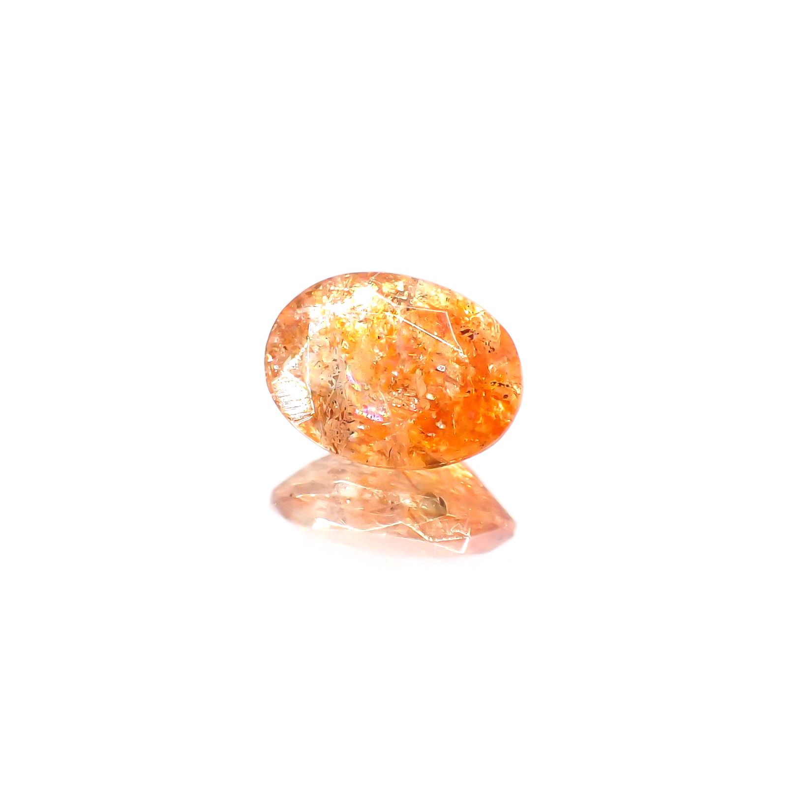 イリュージョンサンストーン(宝石名オリゴクレース)タンザニア産 1.01ct 識別済[250113872]8x6mm前後
