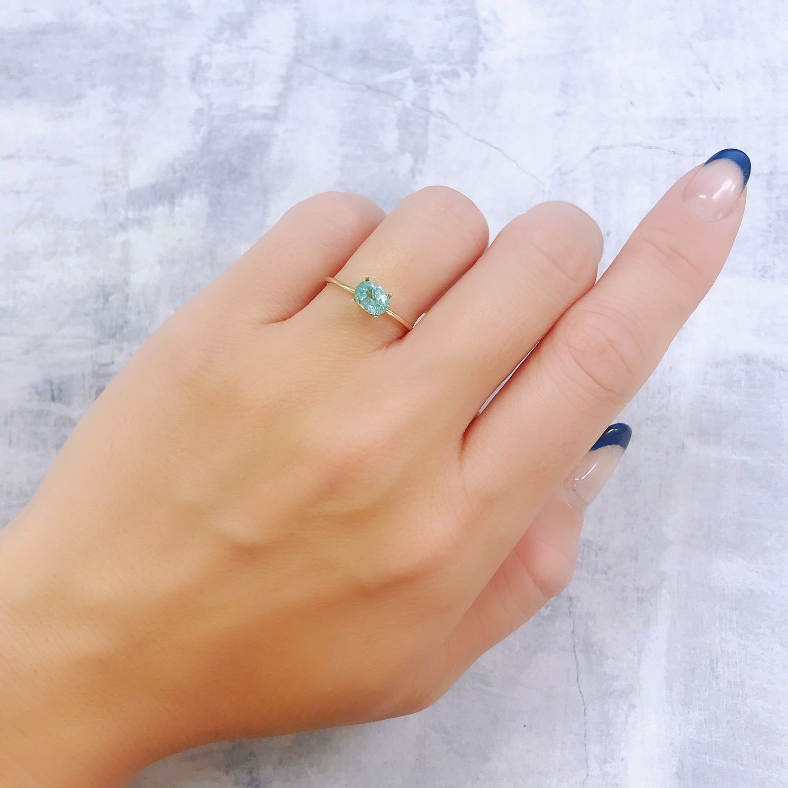 パライバトルマリン(宝石名トルマリン/別名パライバ・トルマリン)ブラジル・キントス鉱山産 0.642ct ソ付(宝貴協)[221018738]6.1x4.7mm前後