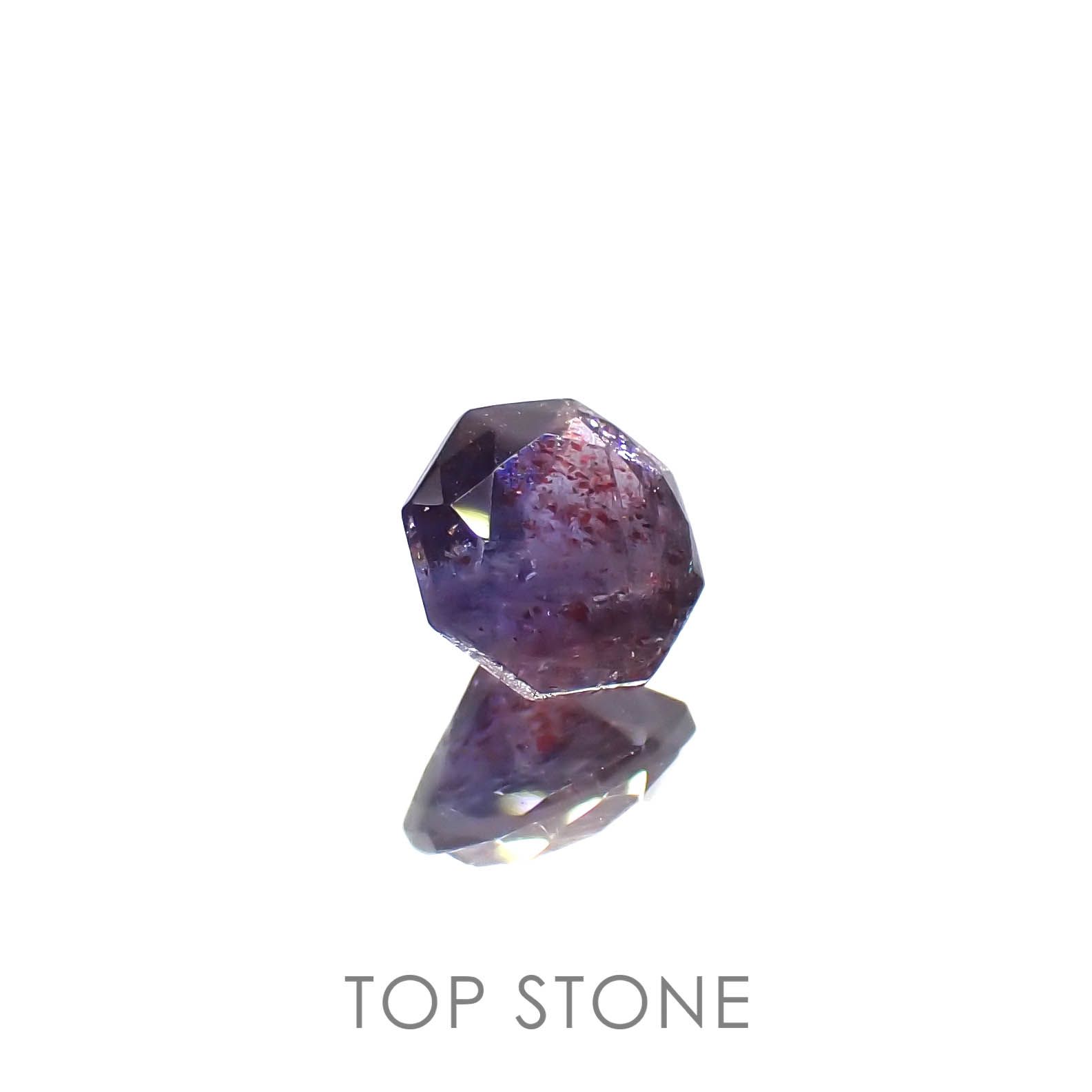 ◇オクタゴンカット◇ブラッドショットアイオライト インド産 0.50ct[230320943]5x5mm前後