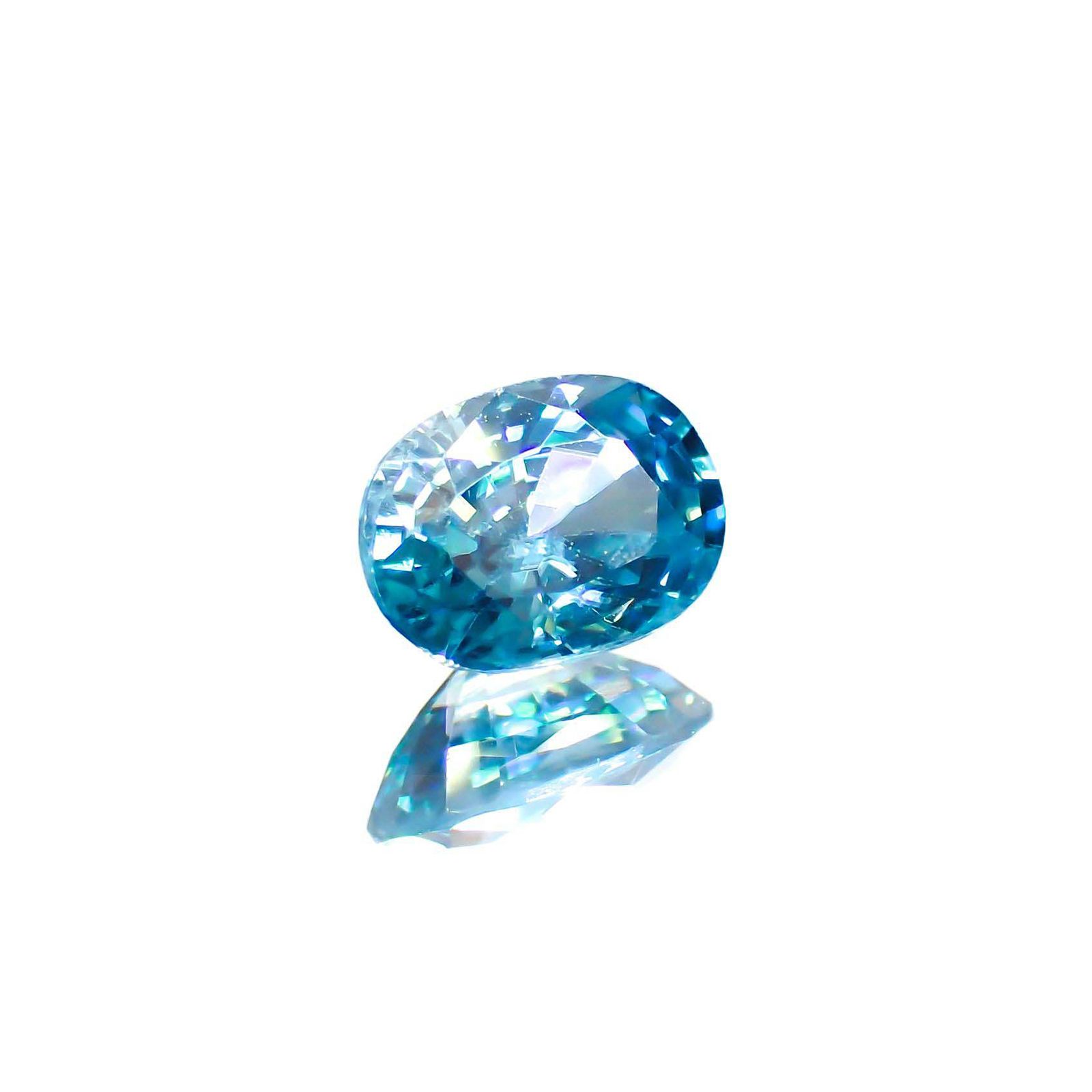 ブルージルコン(宝石名ジルコン)カンボジア産 1.32ct 識別済[250113993]7x5.1mm前後