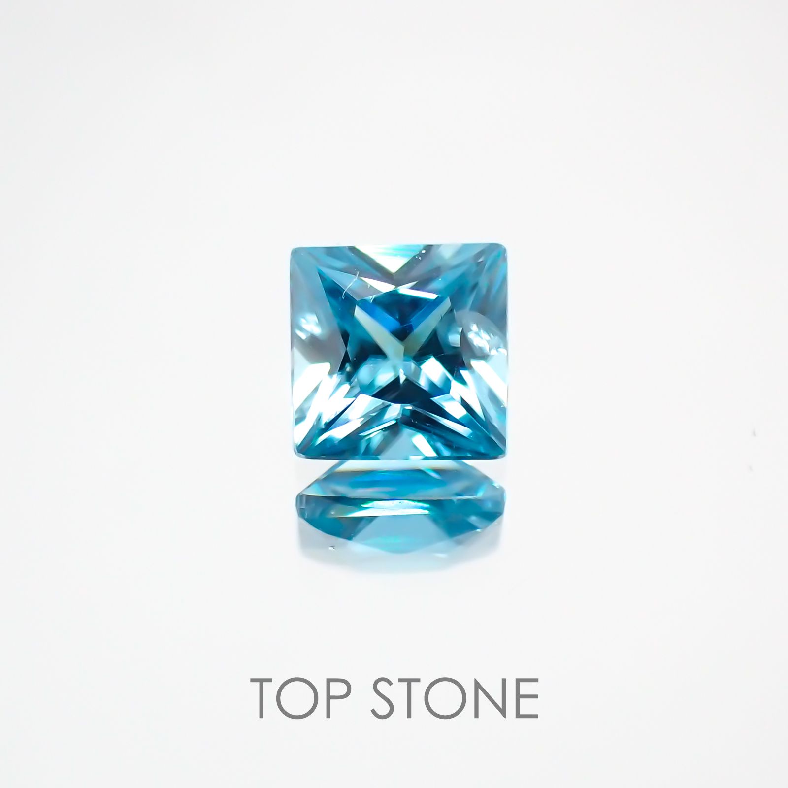 ◇プリンセスカット◇ブルージルコン(宝石名ジルコン) カンボジア産 1.04ct 識別済[21017933]5.1×5.1mm前後
