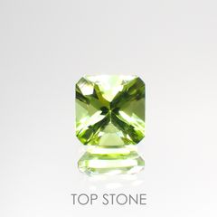 ◇アッシャーカット◇ペリドット(宝石名ペリドット) パキスタン産 1.36ct 識別済[210913484]6.2×6.2mm前後