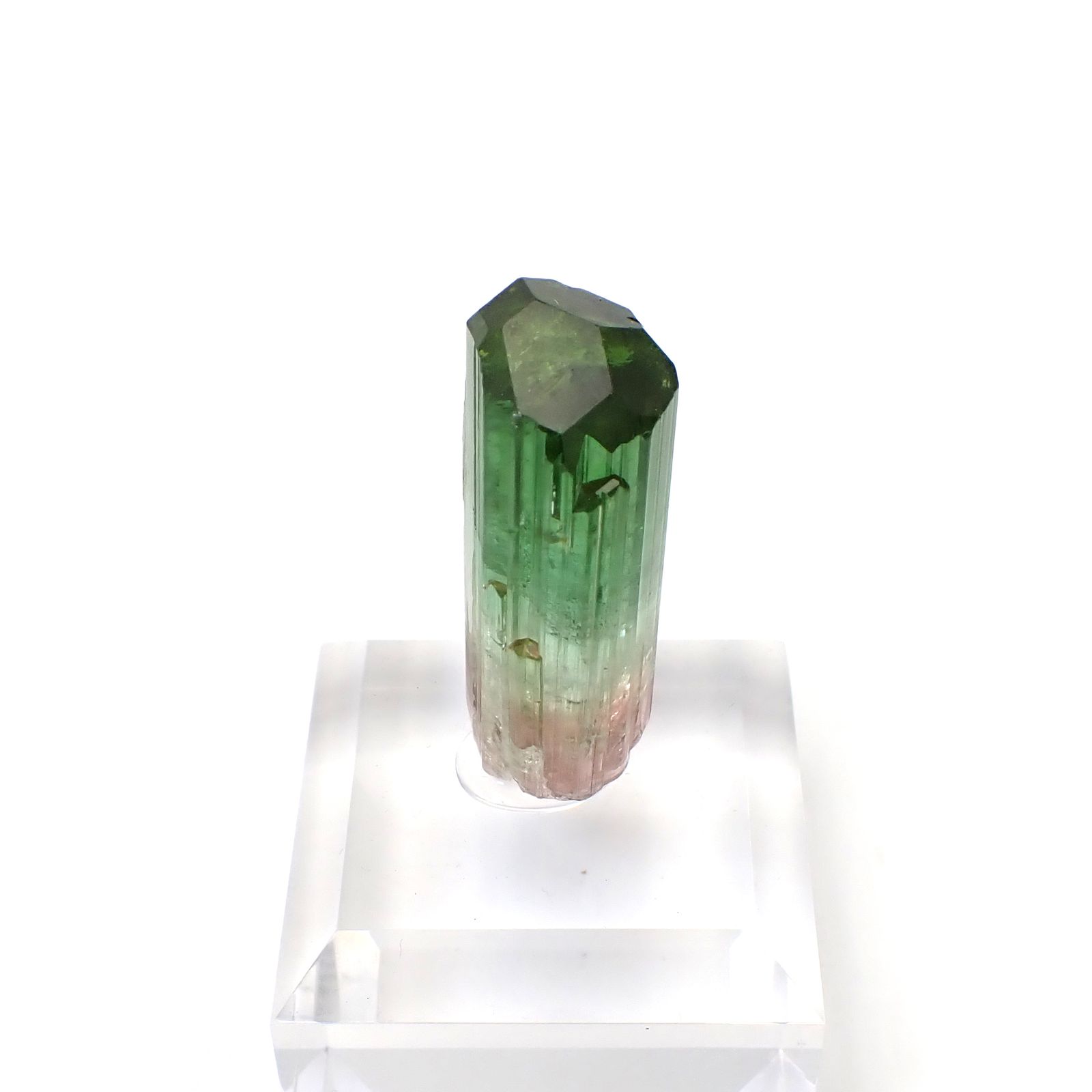 トルマリン柱状結晶原石 アフガニスタン・クナル州産 アクリル台座付き 95.18ct(19.03g) / 13.3x18.2x41.1mm前後 [260632365]