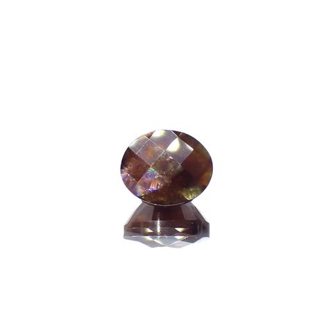 ◇チェッカーカット◇レインボーガーネット 日本・奈良県産 3.59ct[240125543]8.8x7.4mm前後