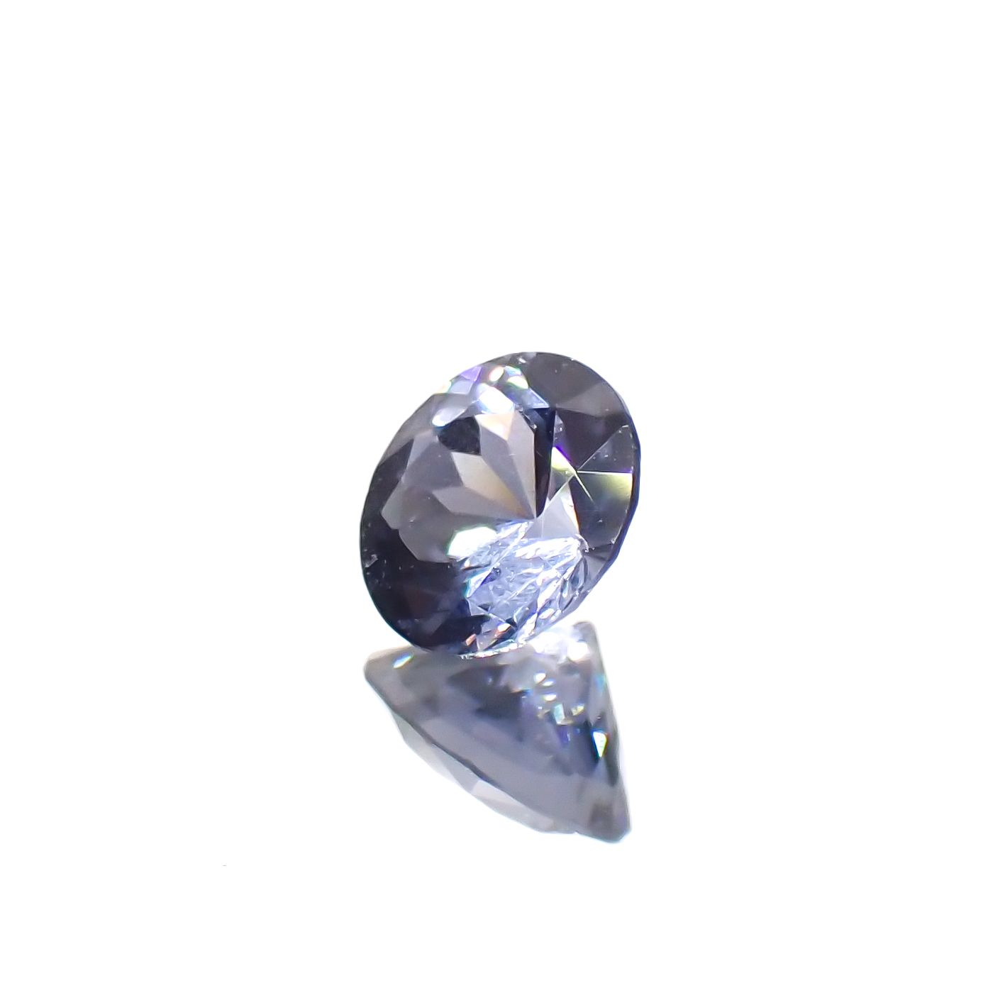 グレイッシュブルースピネル(宝石名スピネル)ビルマ/マダガスカル産 0.38ct[230722671]4.6x4.6mm前後