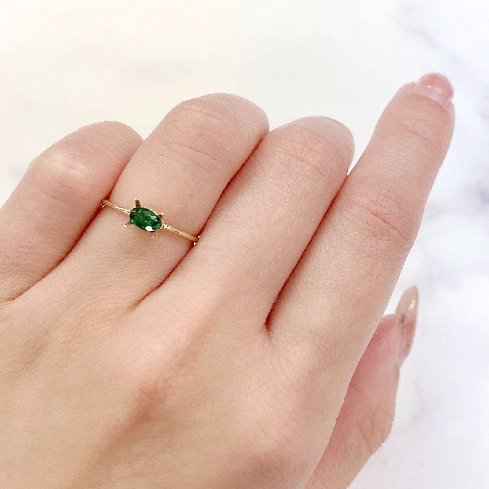 ツァボライト(宝石名グリーン グロッシュラー・ガーネット)タンザニア産 0.26ct 識別済[230622381]5x3mm前後