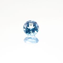 <ランダムセレクト1個販売> スイスブルートパーズSA(宝石名ブルー・トパーズ) ラウンドカット ブラジル産 0.30ct前後 識別済[20107170-PAC]4×4mm前後