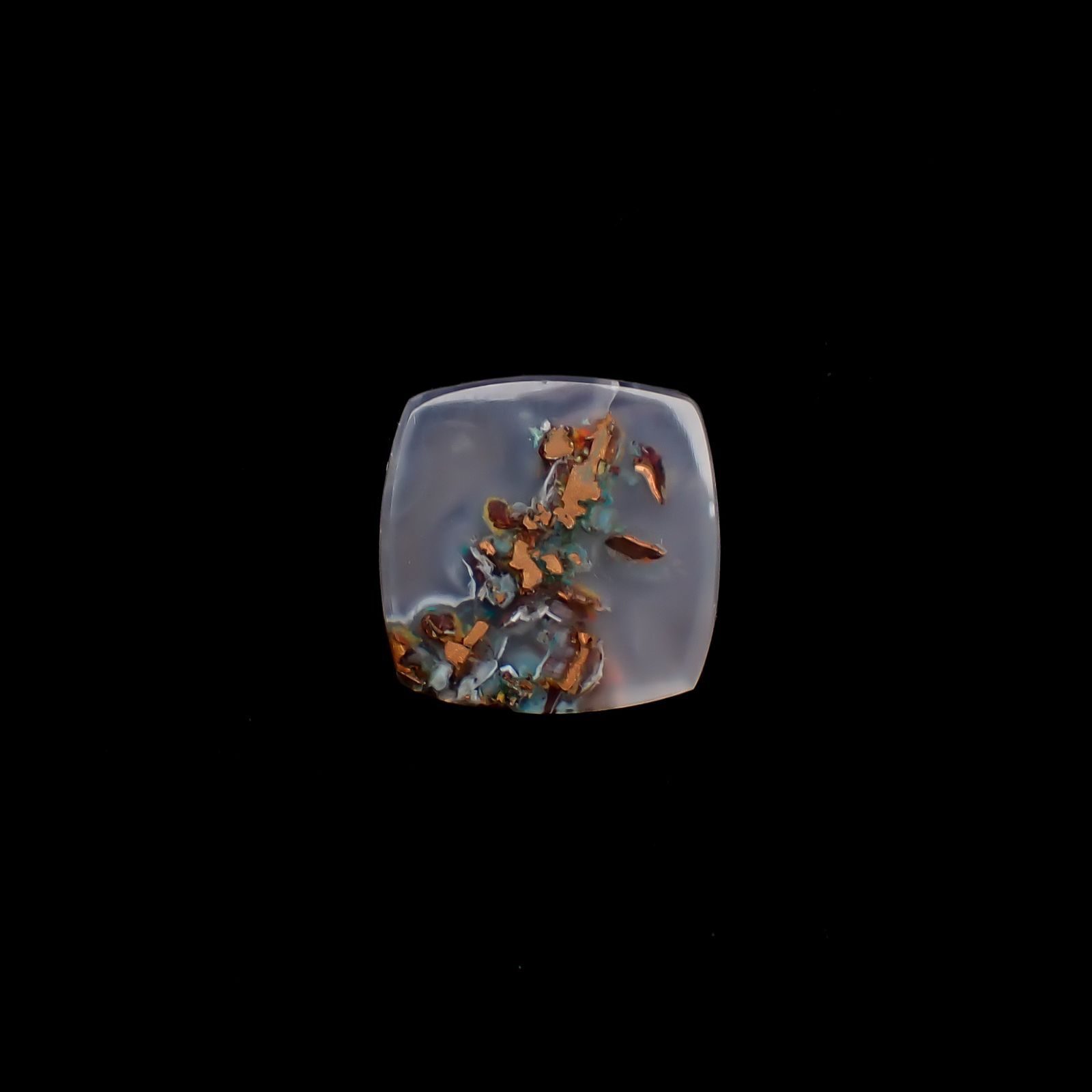 コッパークリソコラインカルセドニー インドネシア産 11.45ct / 16.4x16.3mm前後 [260932800]