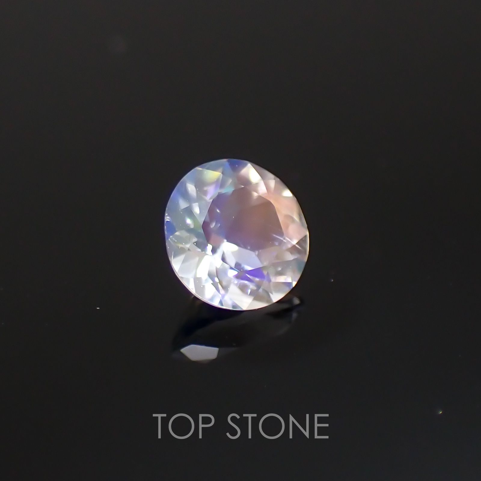 レインボームーンストーン(アンデシンラブラドライト) マダガスカル産 ルース 0.33ct[210310113]4.6×4.6mm前後