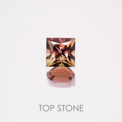 ◇プリンセスカット◇バイカラートルマリン ブラジル産 ルース 0.44ct[21018907]3.9×3.9mm前後