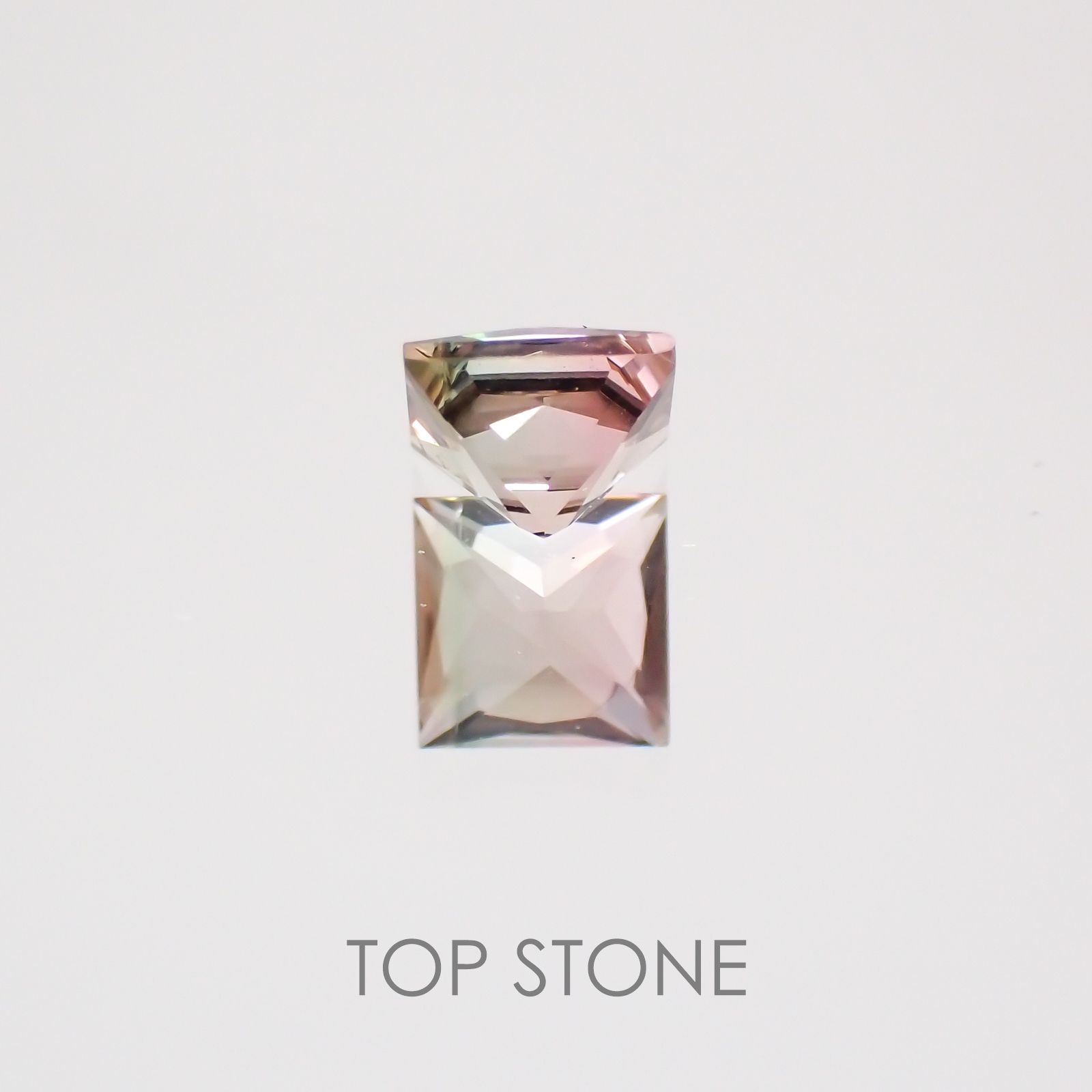 ◇プリンセスカット◇バイカラートルマリン ブラジル産 ルース 0.38ct[21018906]4×4mm前後