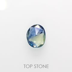 ◇ローズカット◇バイカラーサファイア(宝石名バイカラー・サファイア) マダガスカル産 0.56ct 識別済[210913206]6.5×5.2mm前後
