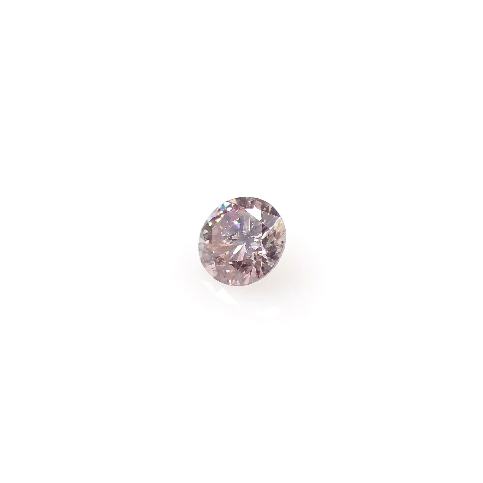 ピンクダイヤモンド(宝石名ダイアモンド I-1/FANCY ORANGY PINK) 0.100ct ソ付(CGL)[240427044]2.93x2.97mm前後