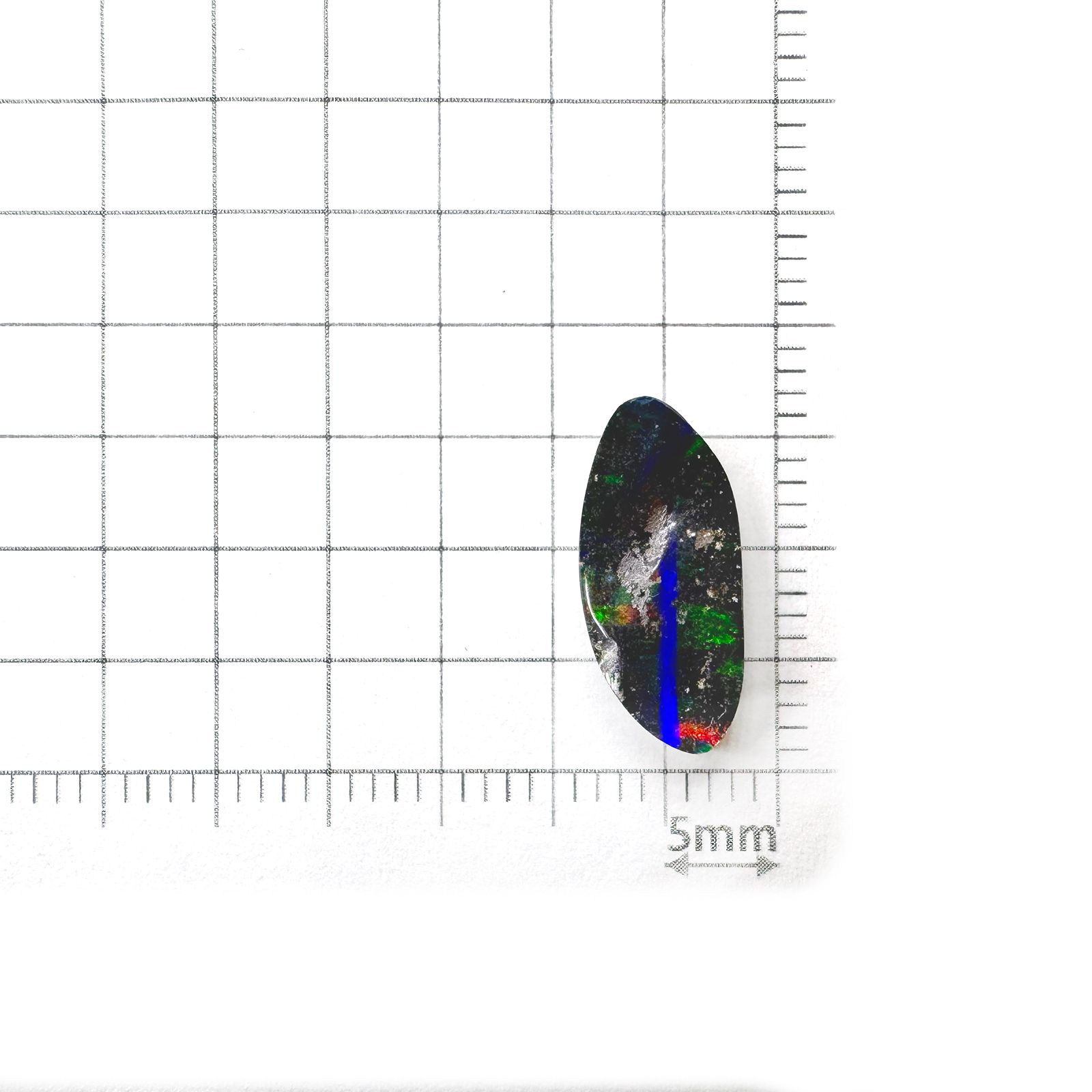 ボルダーオパール 原石磨き オーストラリア産 2.79ct[240226205]14.7x6.9mm前後