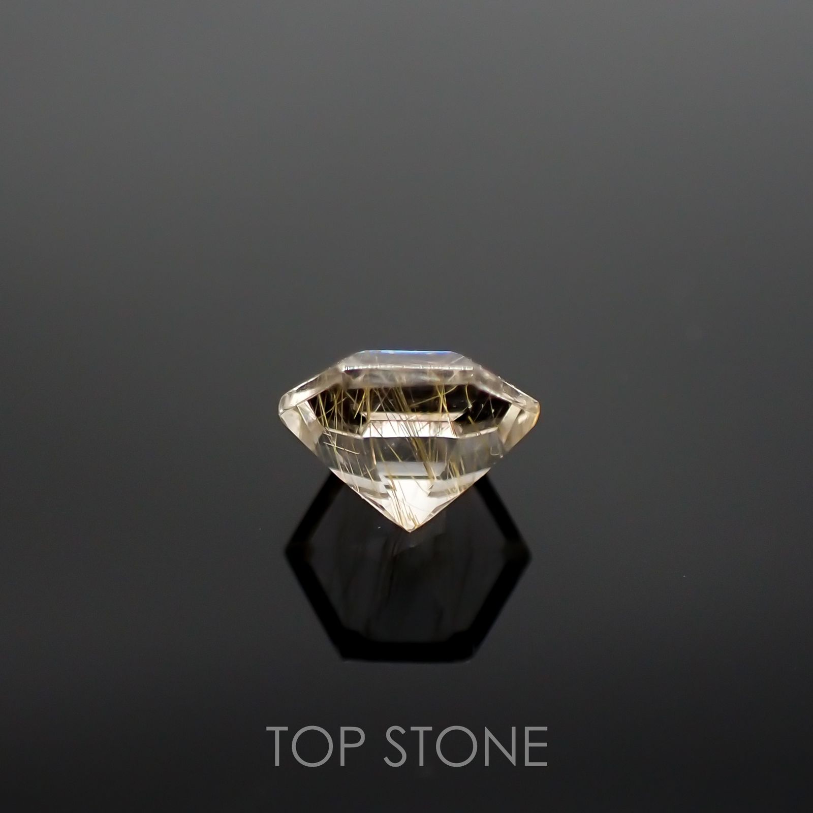 ◇ヘキサゴンカット◇ルチルクォーツSA ブラジル産 ルース 0.51ct[210611302]5×5mm前後