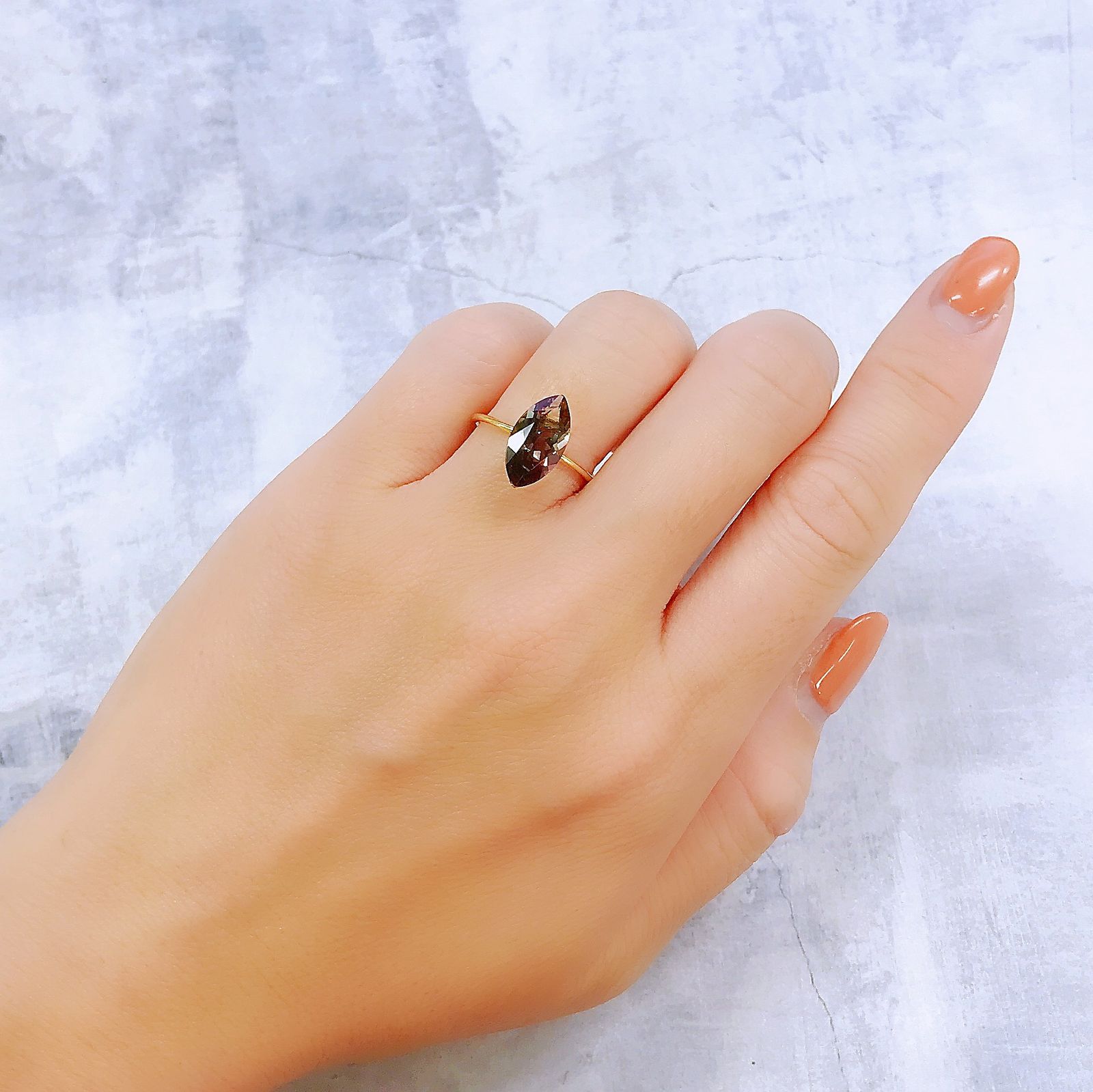パーティカラーオレゴンサンストーン(宝石名パーティカラード・ラブラドライト)アメリカ・オレゴン州産 2.37ct 識別済[221018924]13.2x7.1mm前後