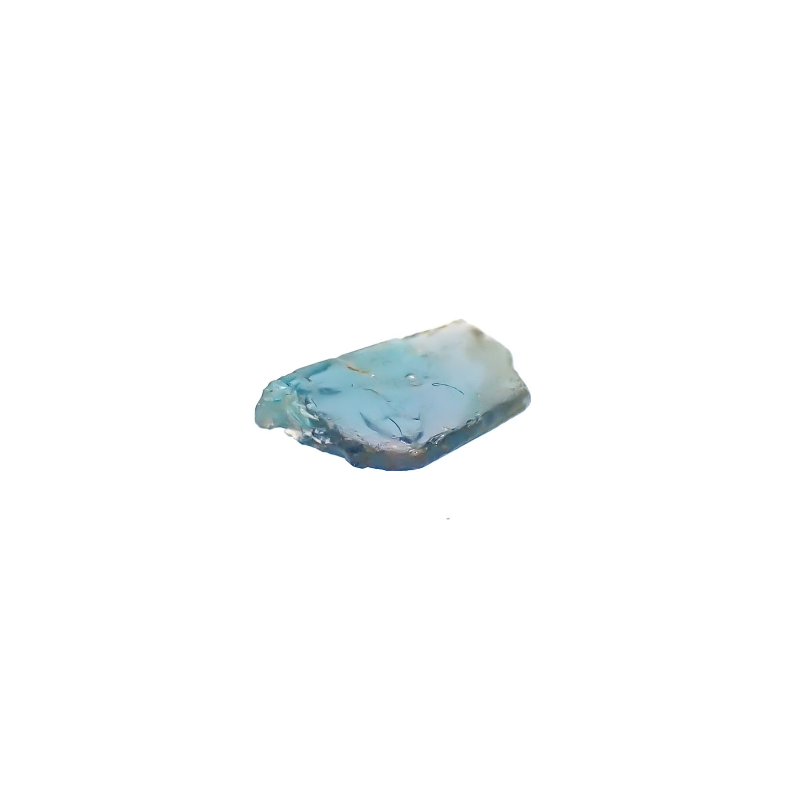 パライバトルマリン 原石スライス ブラジル・パライバ州バターリャ鉱山産 0.36ct [241029347]7.5x4.7mm前後