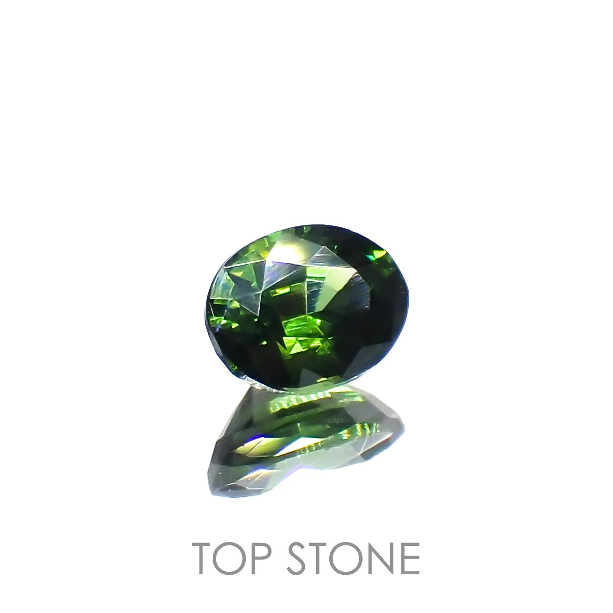 グリーンジルコン(宝石名ジルコン)スリランカ/カンボジア産 0.58ct 識別済[230220685]5.4x4.1mm前後