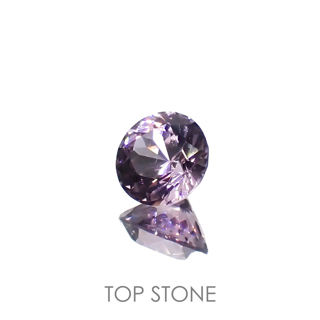 ラベンダーピンクスピネル(宝石名スピネル)ビルマ/マダガスカル産 0.46ct 識別済[220917594]4.7x4.6mm前後