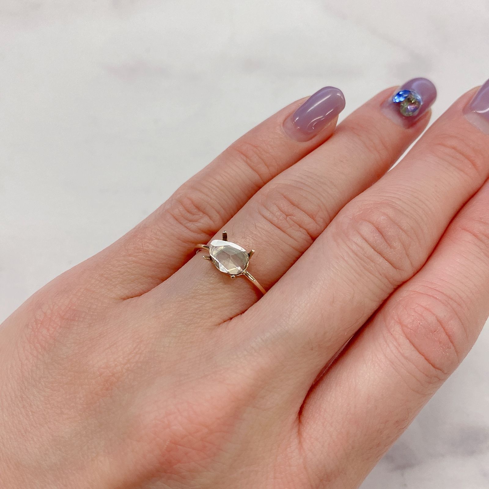 スライスダイヤモンド(宝石名ダイアモンド) 南アフリカ産 0.25ct 識別済[21036568]7.7×5.5mm前後