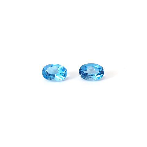 ◇ペアセット◇スイスブルートパーズ ブラジル産 1.95ct(2pcs合計) / 7x5.0-5.1mm前後 [251031336]