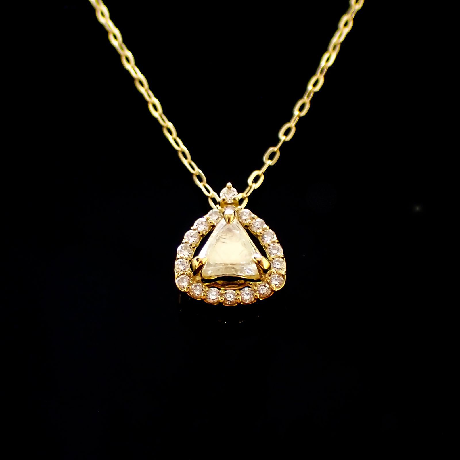 ◇La Clarte(ラ・クラルテ)◇K18マクルダイヤモンド ペンダント カナダ産 0.40ct[220115336]9.7x7.9mm前後