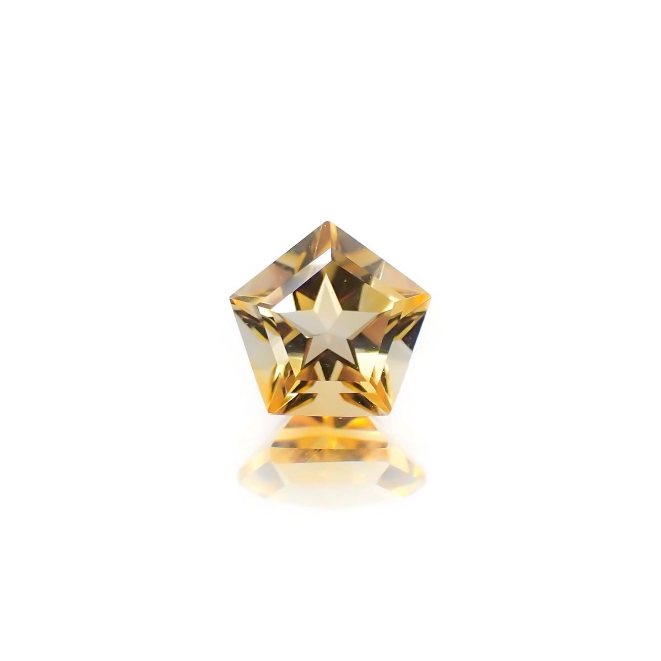 <ランダムセレクト1個販売> ◇ペンタゴンカット◇シトリンSA(宝石名シトリン) ブラジル産 識別済 0.38ct前後 / 5x5.1mm前後 [210310171]