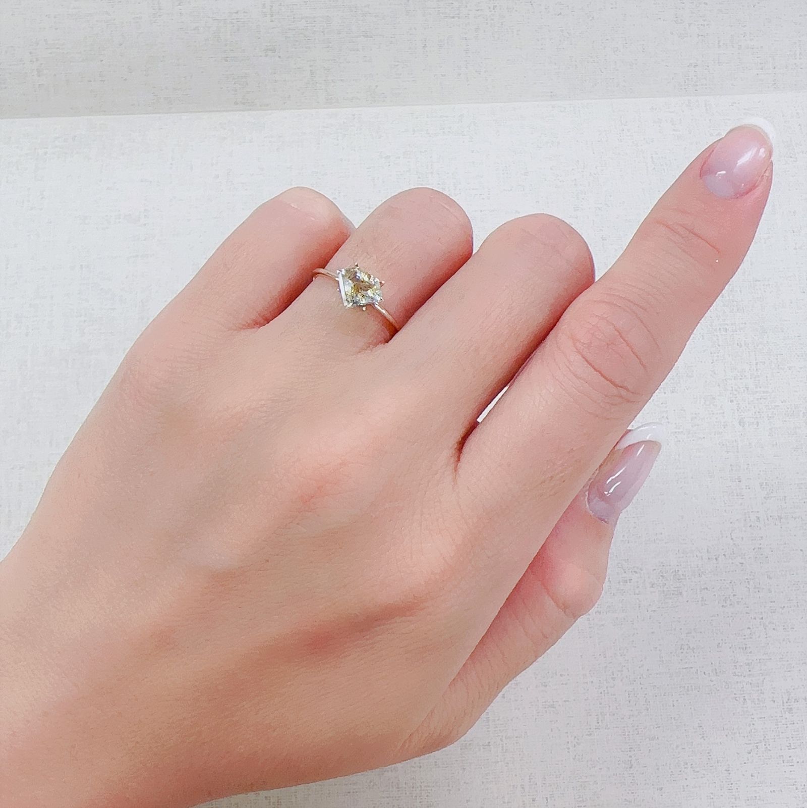 ◇カスタムカット◇オイルインクォーツ パキスタン産 0.76ct [230522095]6.3x8.1mm前後