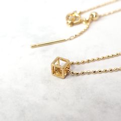 ◇K18 Reinette（レネット）◇シトリン | キューブボックスデザイン [チャーム/ペンダントトップ※チェーン別売り]