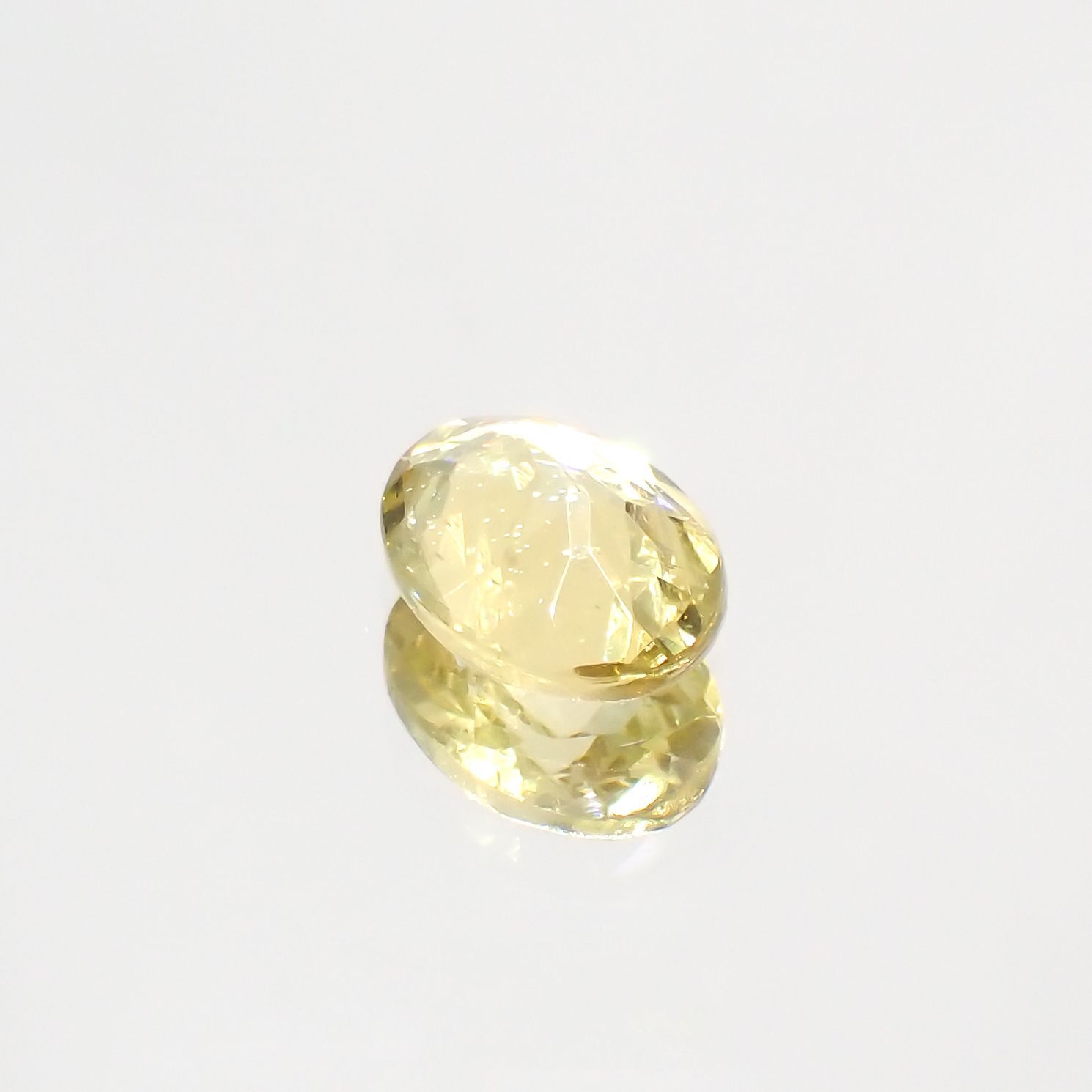 レモンイエローアパタイト(宝石名アパタイト) メキシコ産 1.25ct 識別済[210913230]8.2×6.1mm前後