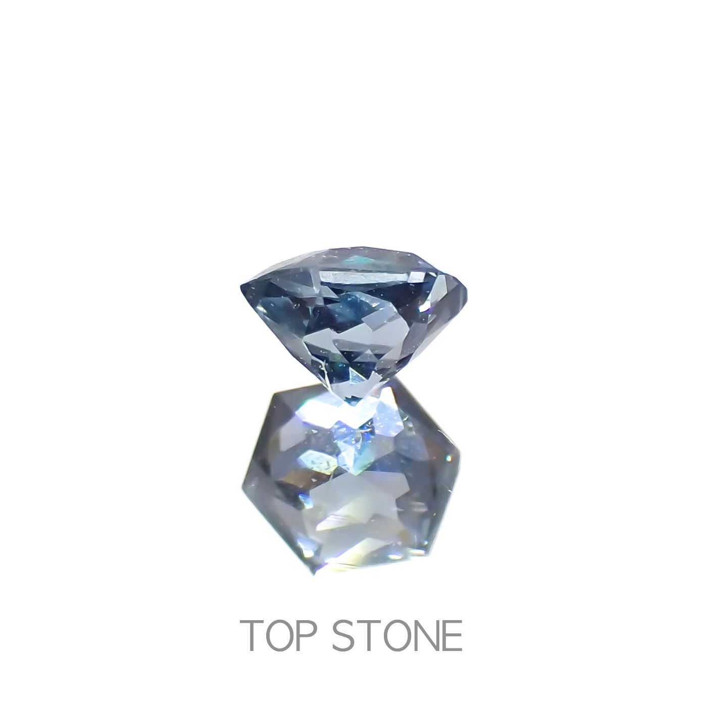 ◇ヘキサゴンカット◇グレイッシュブルースピネル(宝石名スピネル)ビルマ/マダガスカル産 0.23ct 識別済[230220653]3.3x3.2mm前後