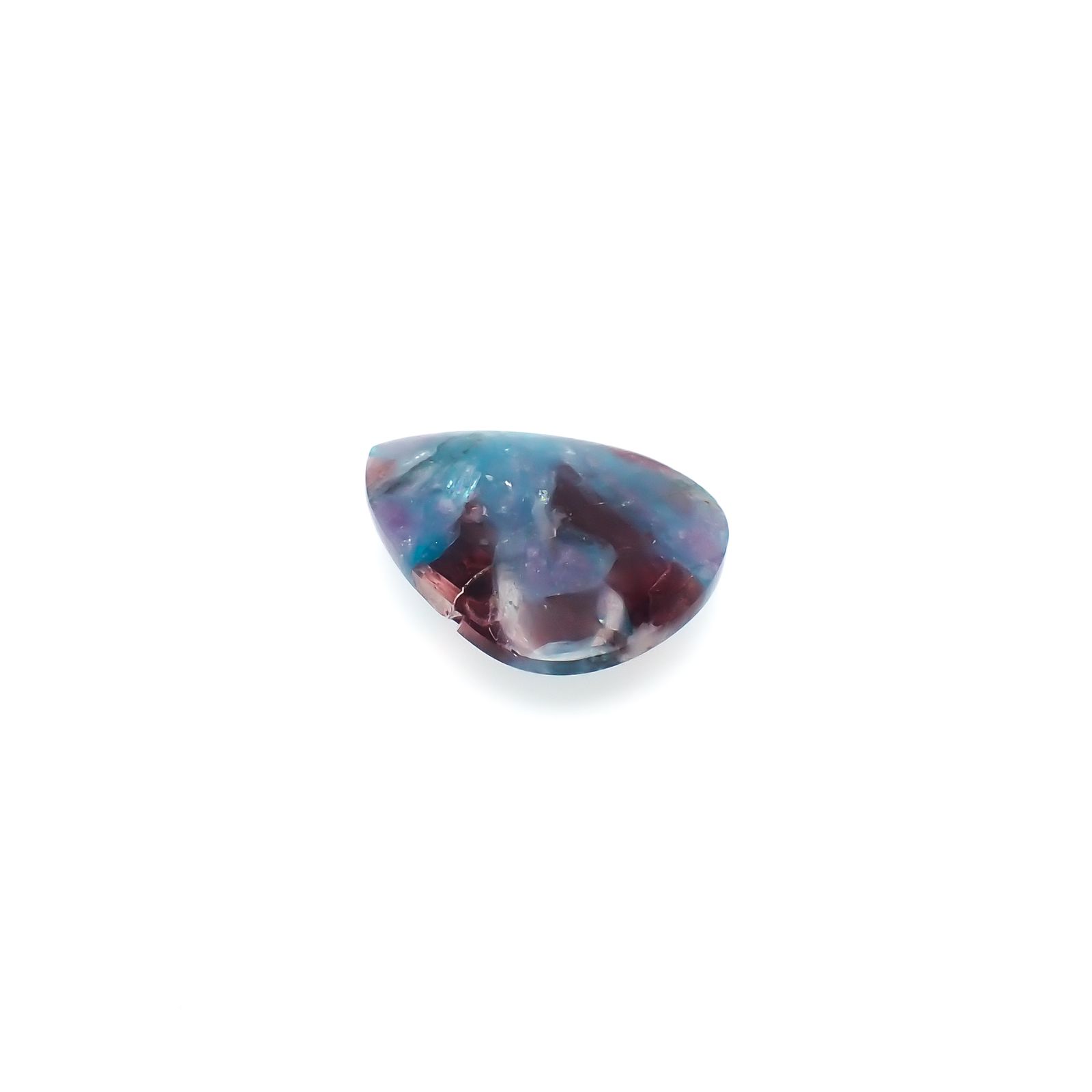 ◇リバーシブル・ペアセット◇バイカラーパライバトルマリンインクォーツ ブラジル産 14.37ct(2pcs合計)[231224452]17.8-18.0x14.2-14.4mm前後