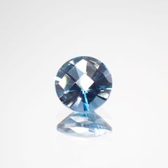 ◇チェッカーカット◇ロンドンブルートパーズ(宝石名ブルー・トパーズ) ブラジル産 1.10ct 識別済[210913041]6.5×6.5mm前後