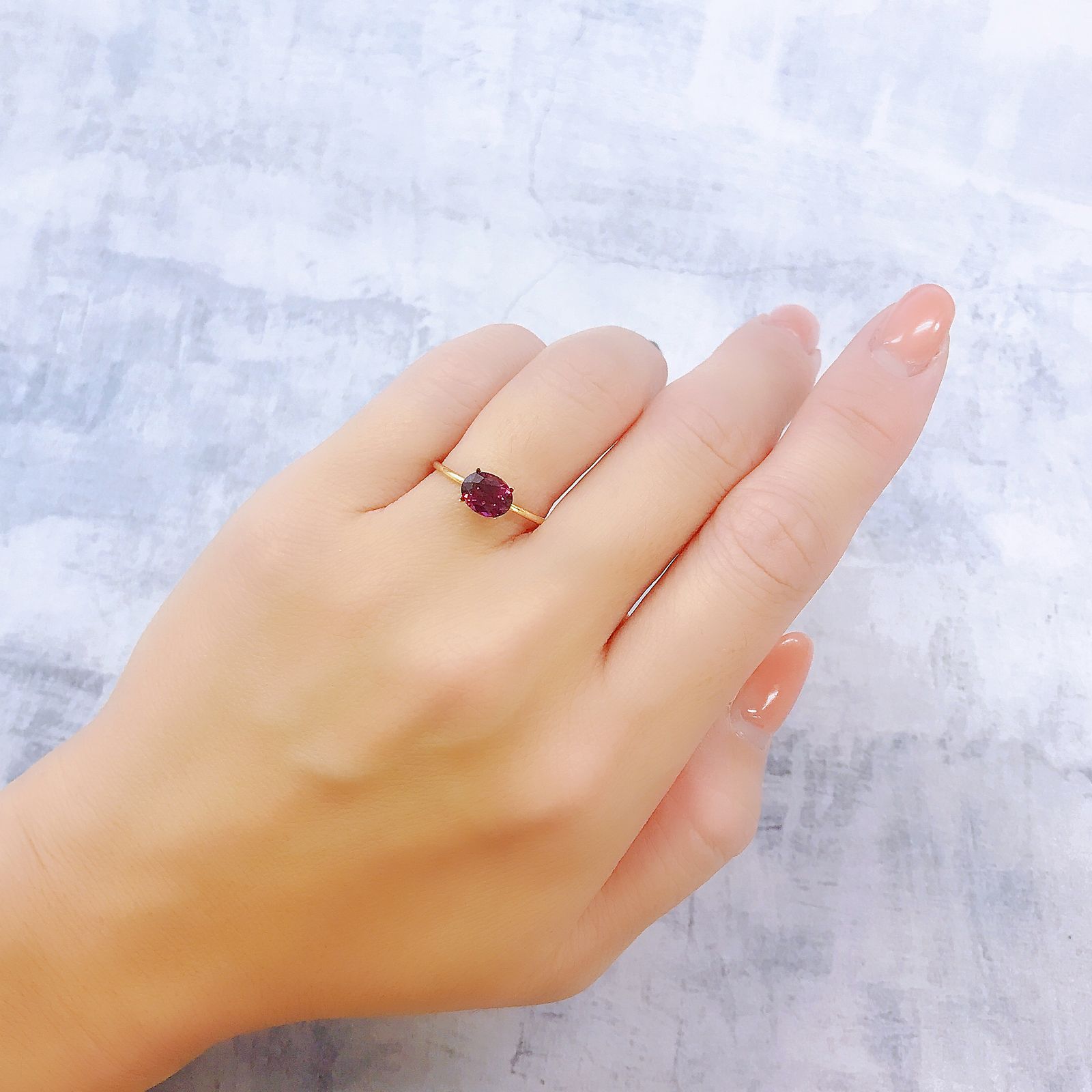 グレープガーネット(宝石名ガーネット)ブラジル産 1.41ct 識別済[220917706]7.1x5.5mm前後