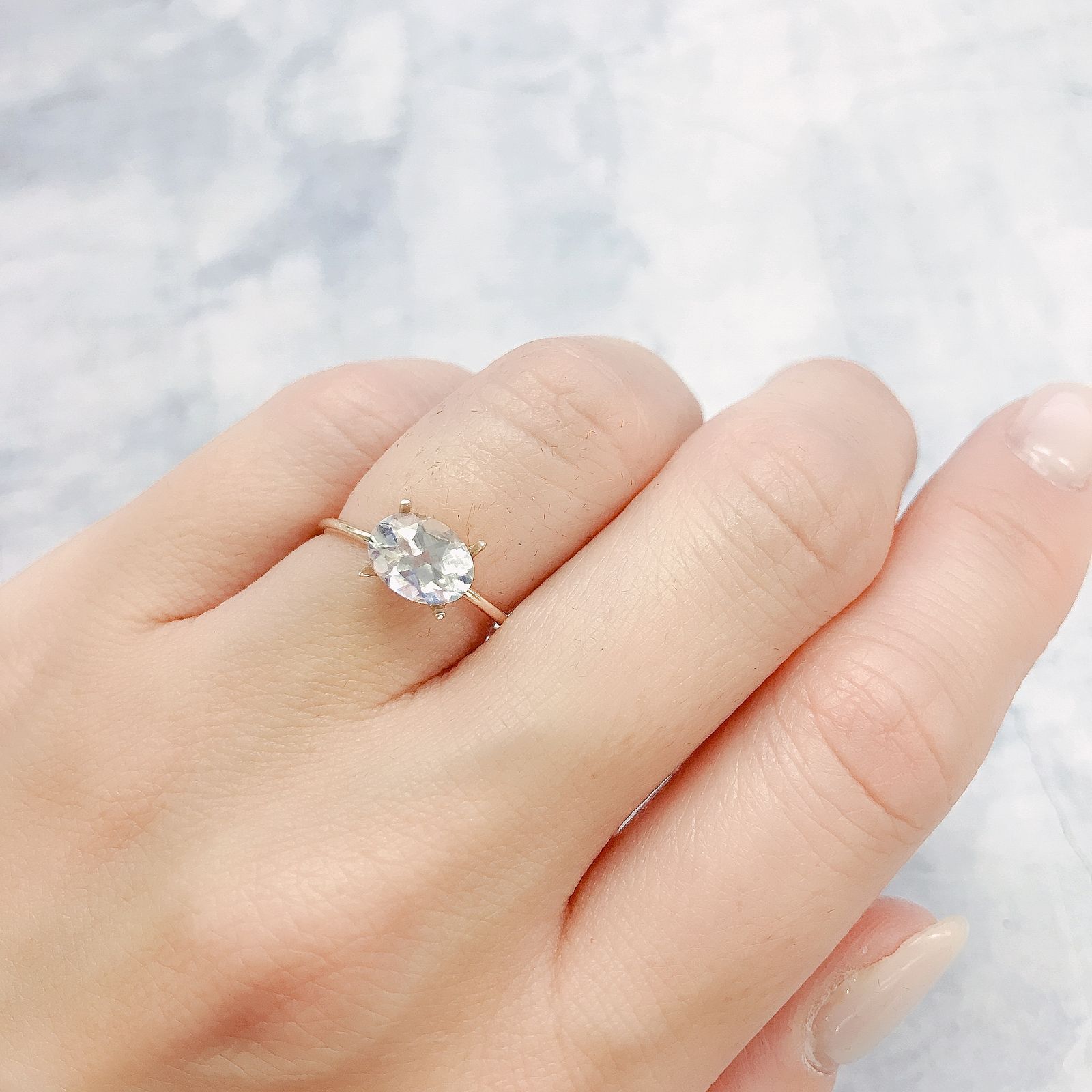 レインボームーンストーン(宝石名ラブラドライト)タンザニア産 1.01ct 識別済[220516035]7.9x6mm前後
