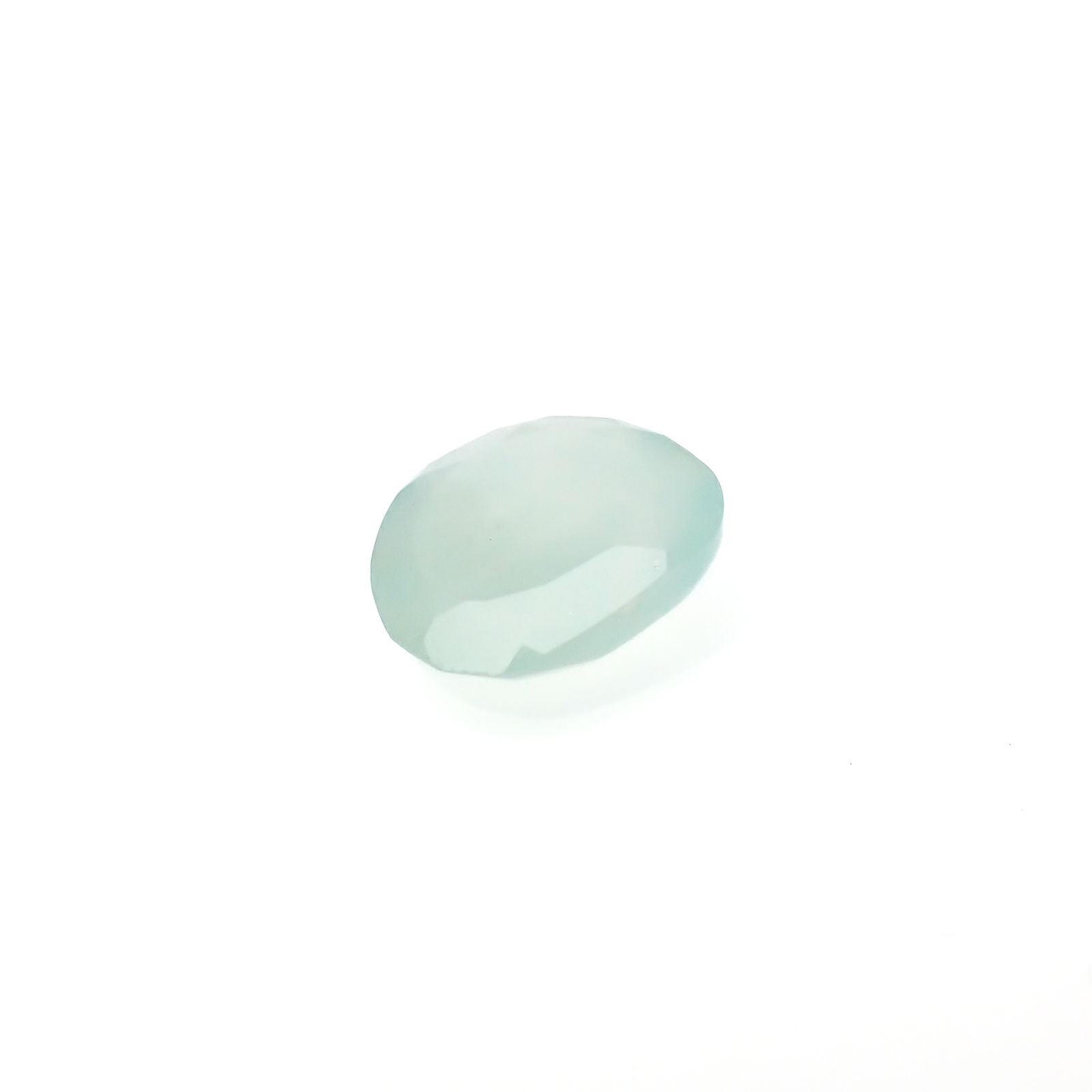 ◇フリーフォーム・ローズカット◇アクアプレーズ(宝石名ブルー グリーン・カルセドニー)南アフリカ産 2.57ct 識別済[231023969]10.8x10.2mm前後