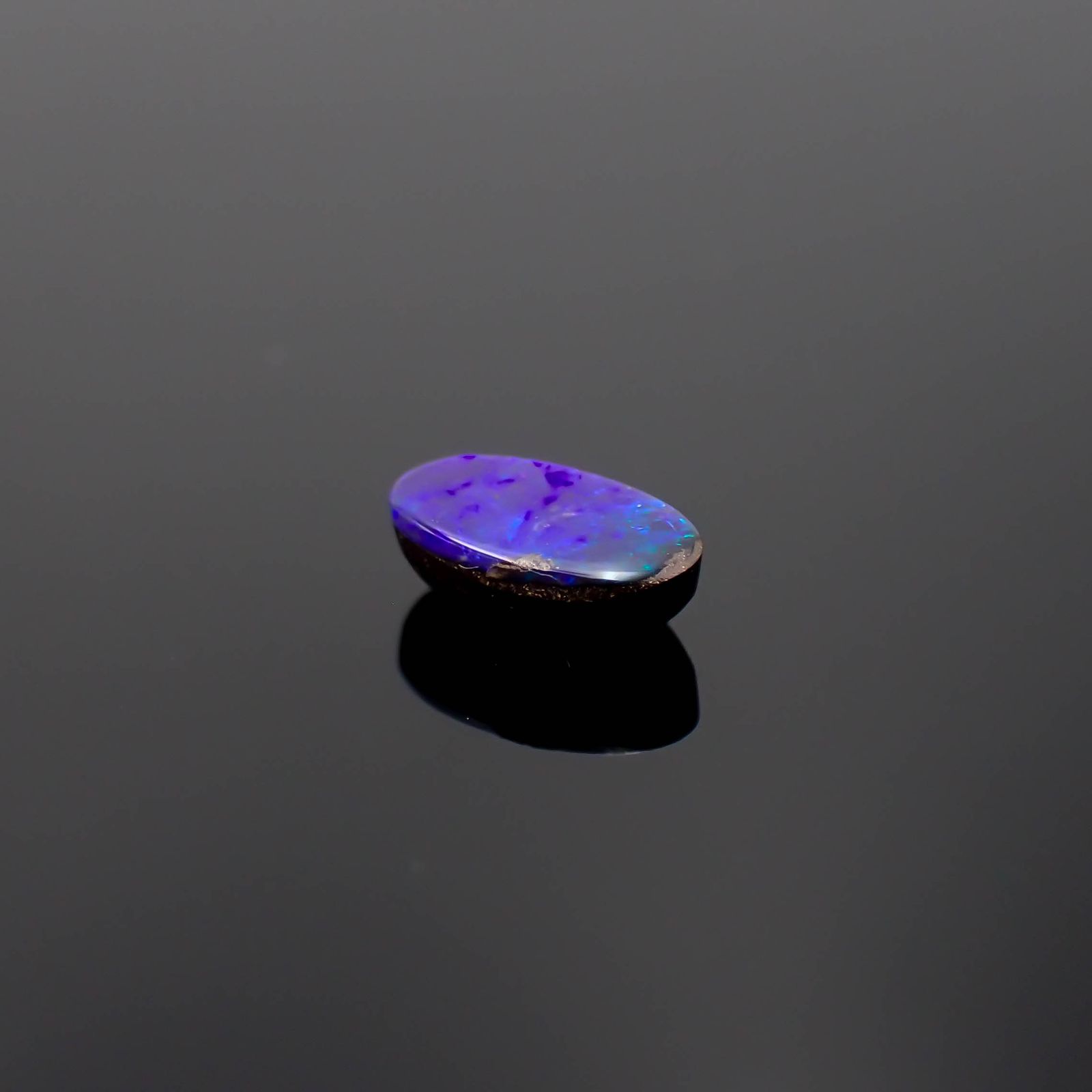 ボルダーオパール 原石磨き オーストラリア産 0.76ct[231225149]7.4x4.5mm前後