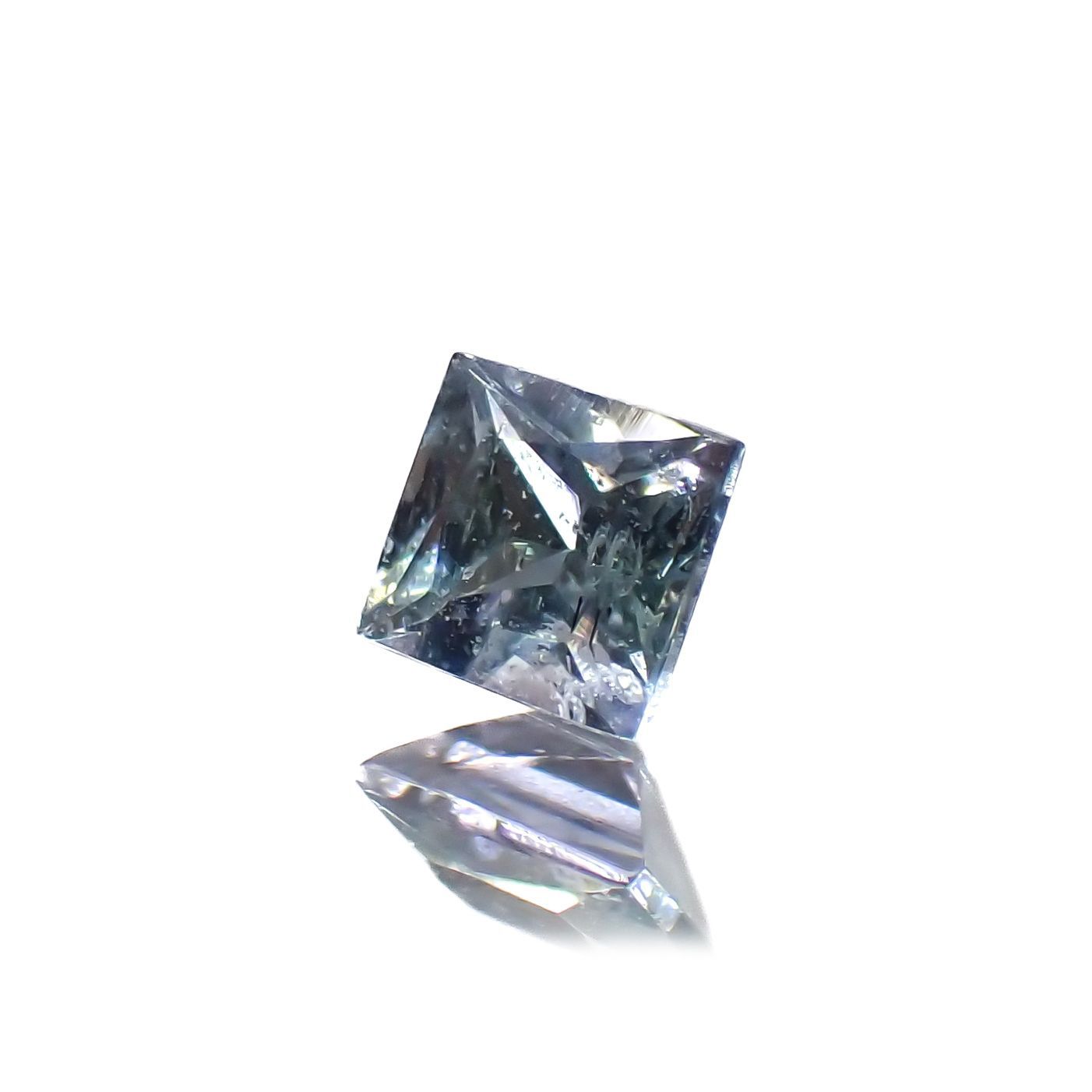 ◇プリンセスカット◇ブルーグリーンコーネルピン(宝石名コーネルピン)タンザニア産 0.068ct 識別済[221219240]2x1.9mm前後