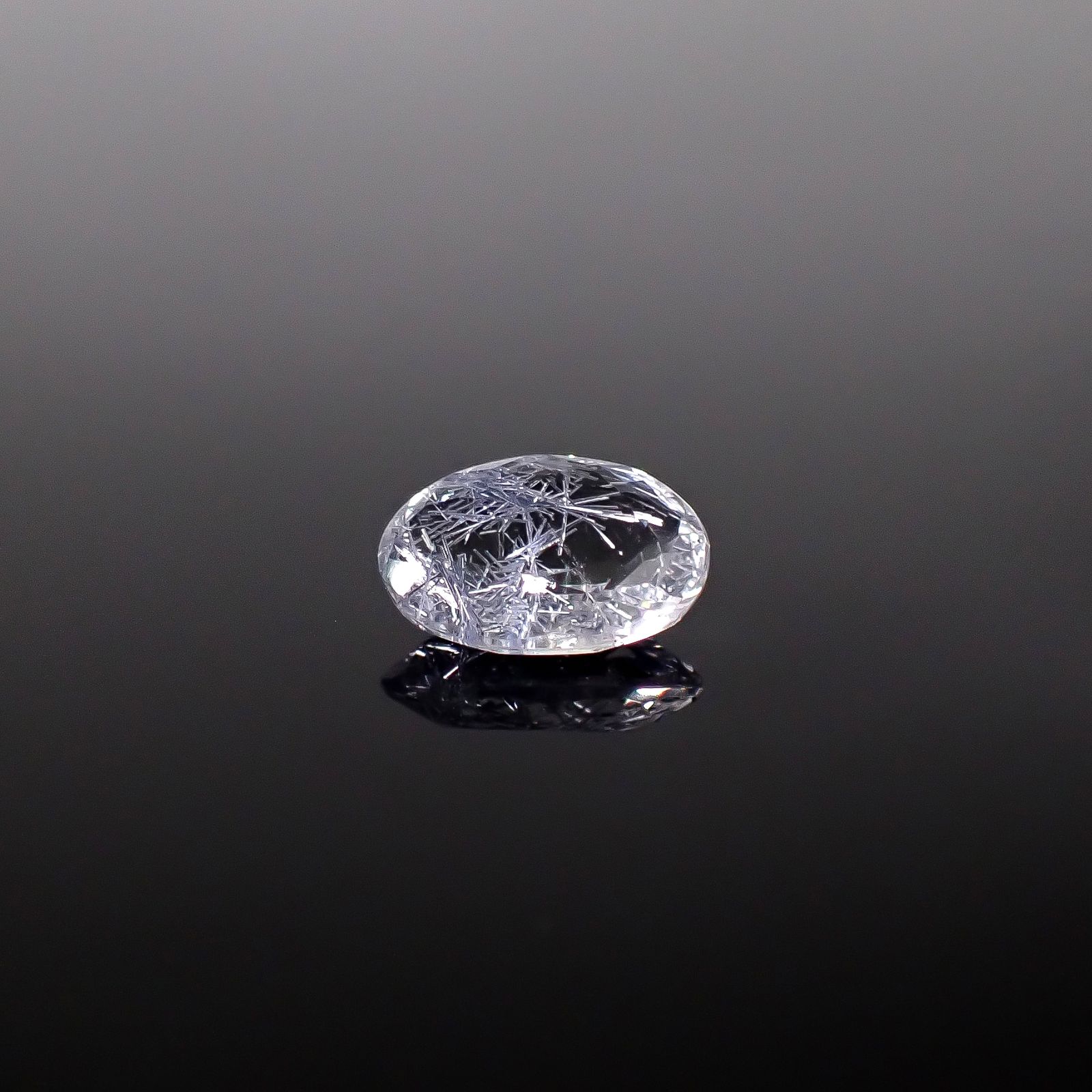 デュモルチェライトインクォーツ ブラジル産 1.18ct / 8.9x6.3mm前後 [260331844]